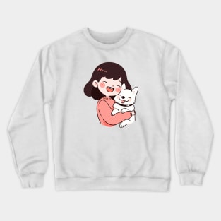 Just a Girl with her dog illustration II Crewneck Sweatshirt